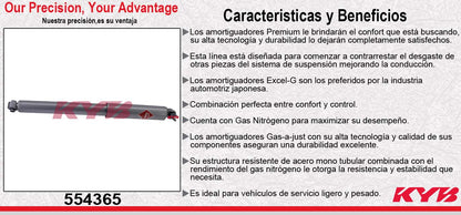 AMORTIGUADOR TRASERO GAS-A-JUST JEEP WRANGLER 4X2 (1996-2006) - WRANGLER 4X4 (2007-2022). C/MARIPOSA KYB