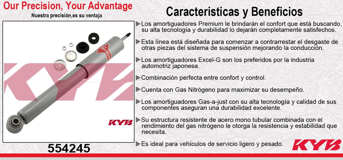 AMORTIGUADOR TRASERO GAS-A-JUST ISUZU RODEO (1998-2004) - AMIGO 1998-2000 - RODEO SPORT (2001-2004) - HONDA PASSPORT (1998-2002) KYB