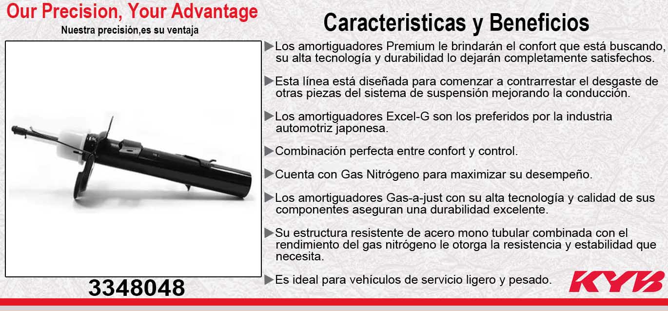 AMORTIGUADOR DELANTERO IZQUIERDO GAS EXCEL-G FORD ESCAPE (13). KYB