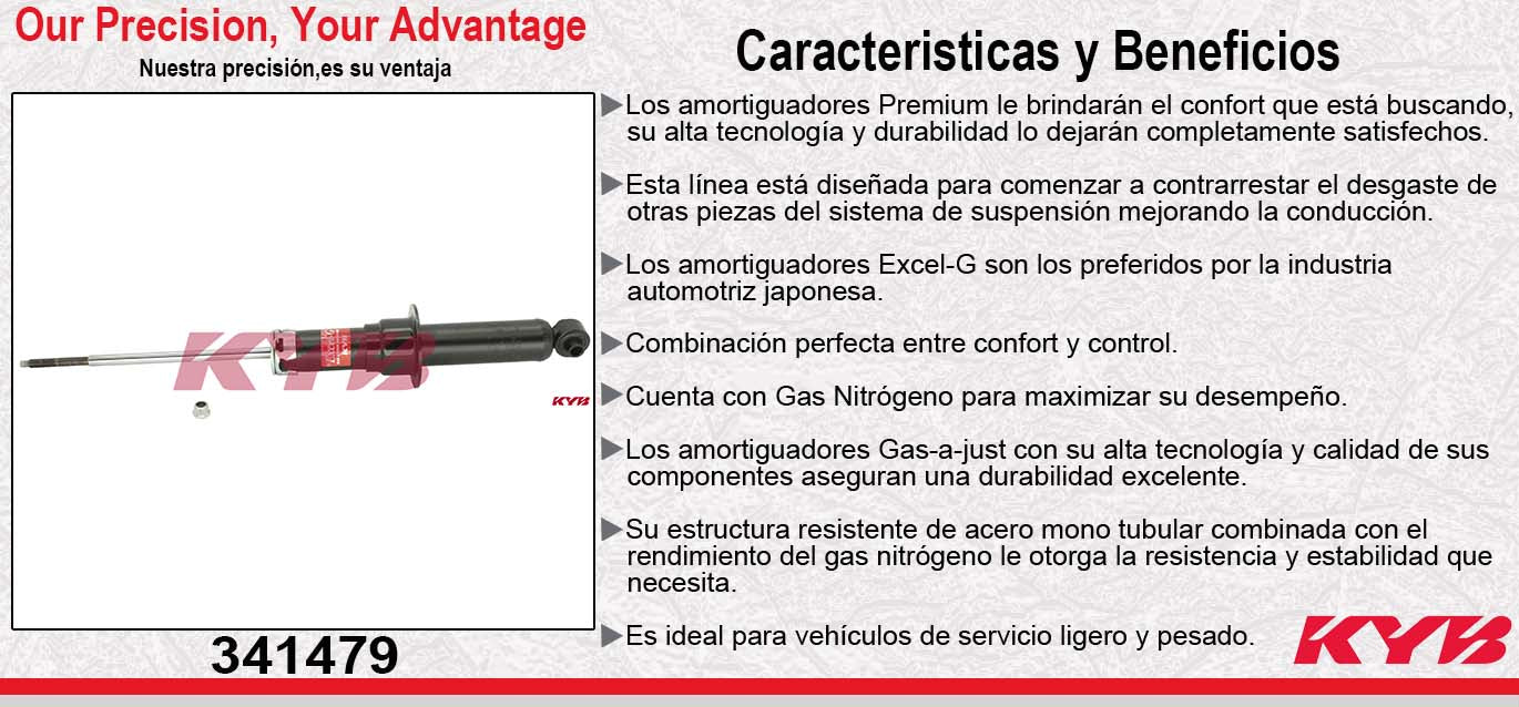 AMORTIGUADOR TRASERO GAS EXCEL-G DODGE. AVENGER EXC. SE MTX (2007-2012) - CIRRUS (2007-2010) KYB