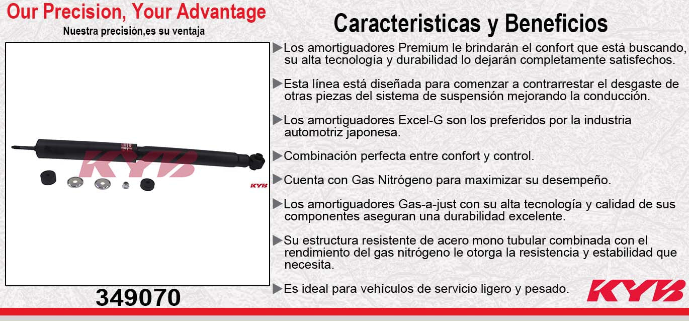 AMORTIGUADOR TRASERO GAS EXCEL-G MAZDA CX-9 (2007-2015). KYB