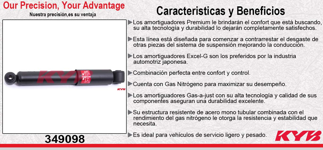 AMORTIGUADOR TRASERO GAS EXCEL-G HYUNDAI. ATTITUDE (2012-2014) KYB