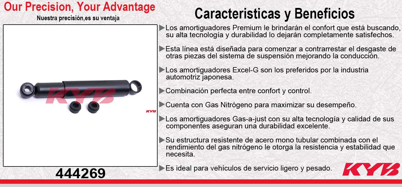 AMORTIGUADOR TRASERO HIDRÁULICO ISUZU ELF 300 (2006-2008) - ELF 400 (2007-2008) KYB