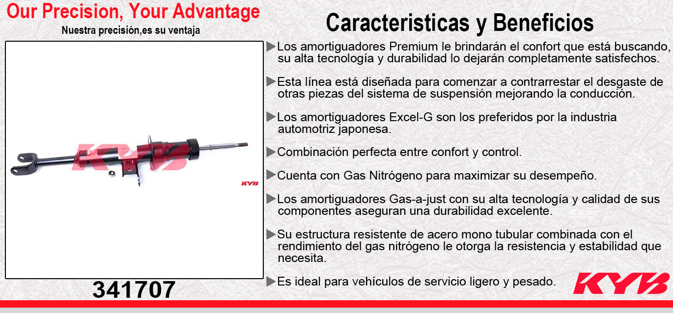 AMORTIGUADOR DELANTERO IZQUIERDO GAS EXCEL-G BMW SERIE 5 (F10) (2011-2013) - 528I - 535I - 550I (2011-2013) KYB