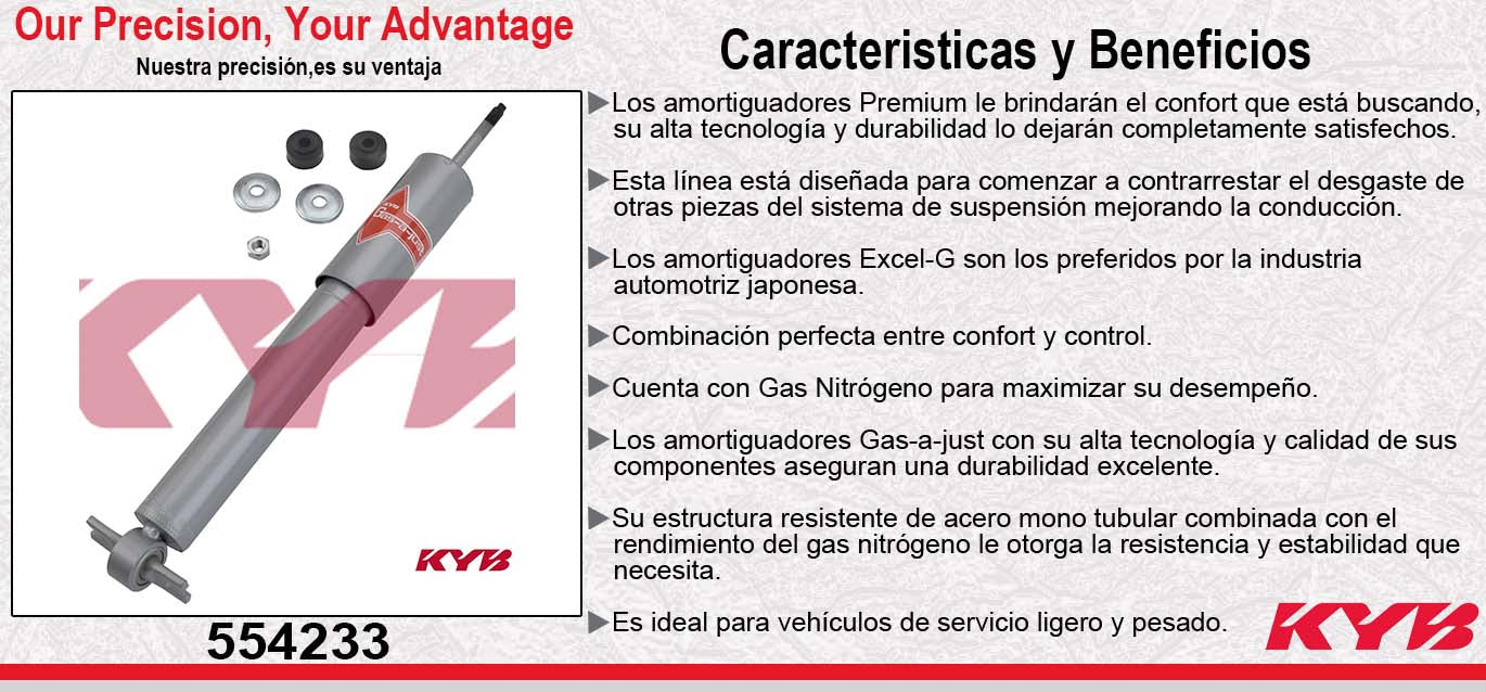 AMORTIGUADOR DELANTERO GAS-A-JUST CHEV CHEYENNE Y SILVERADO 1500 / 2500 4X2 (1999-2008) KYB