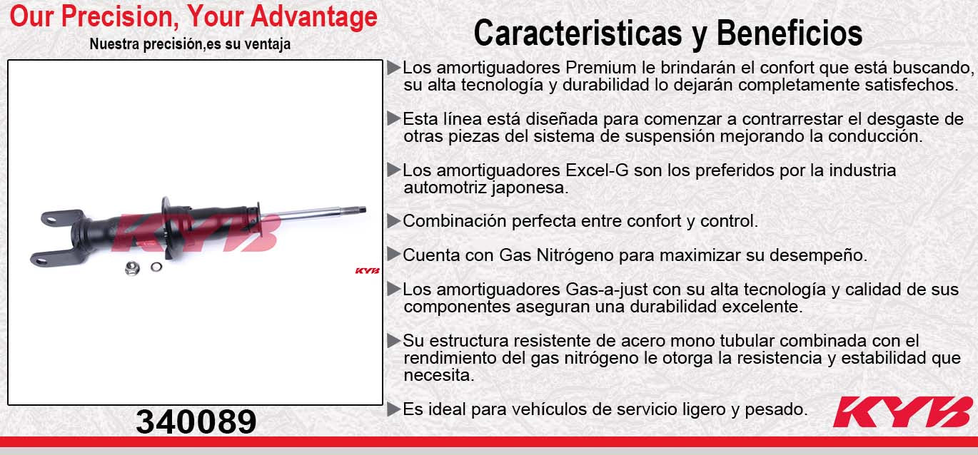 AMORTIGUADOR DELANTERO GAS EXCEL-G DODGE DAKOTA (2010-2012). KYB