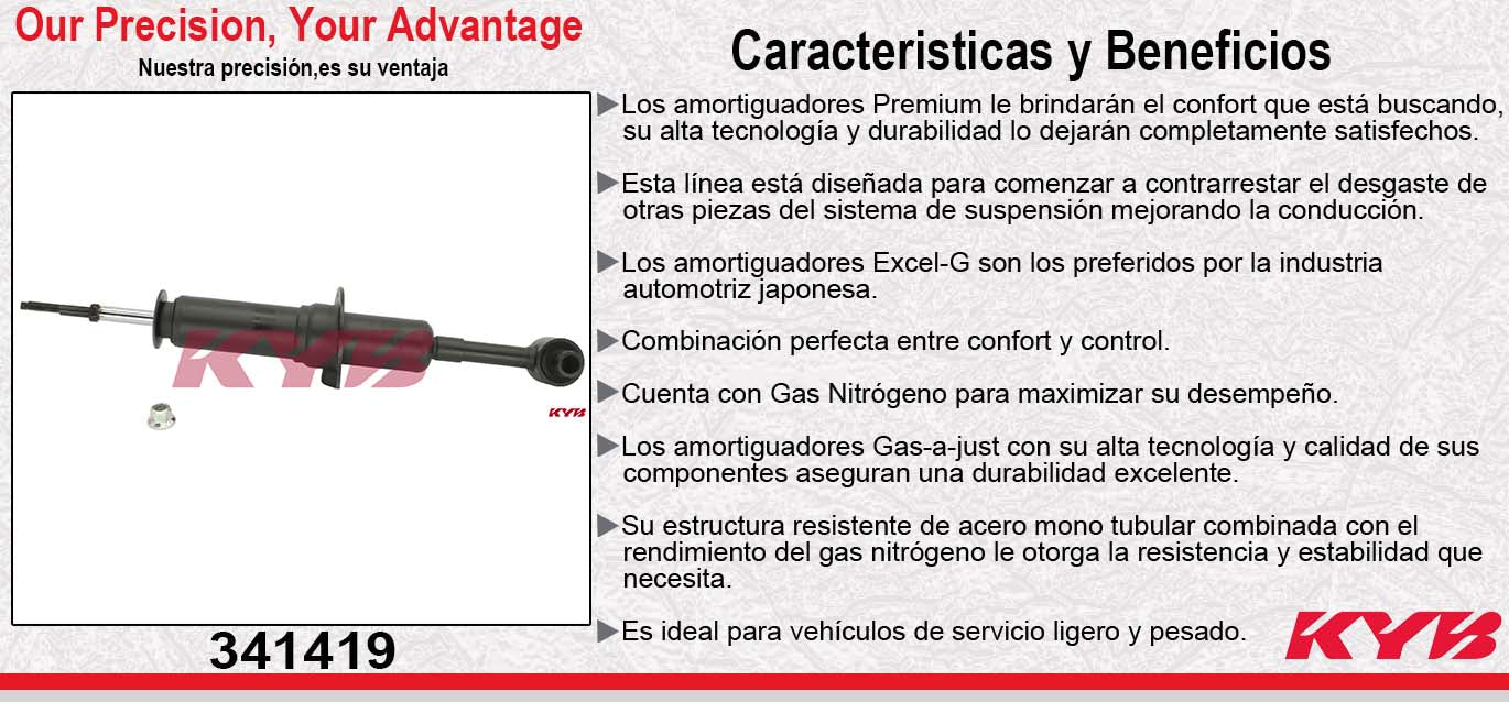 AMORTIGUADOR DELANTERO GAS EXCEL-G FORD EXPLORER 2WD & 4WD (2004-2005) KYB