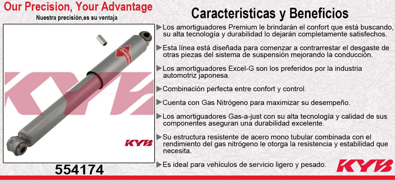 AMORTIGUADOR TRASERO GAS-A-JUST NISSAN. QUEST TODAS (1999-2003) - TACOMA (1995-2002) KYB
