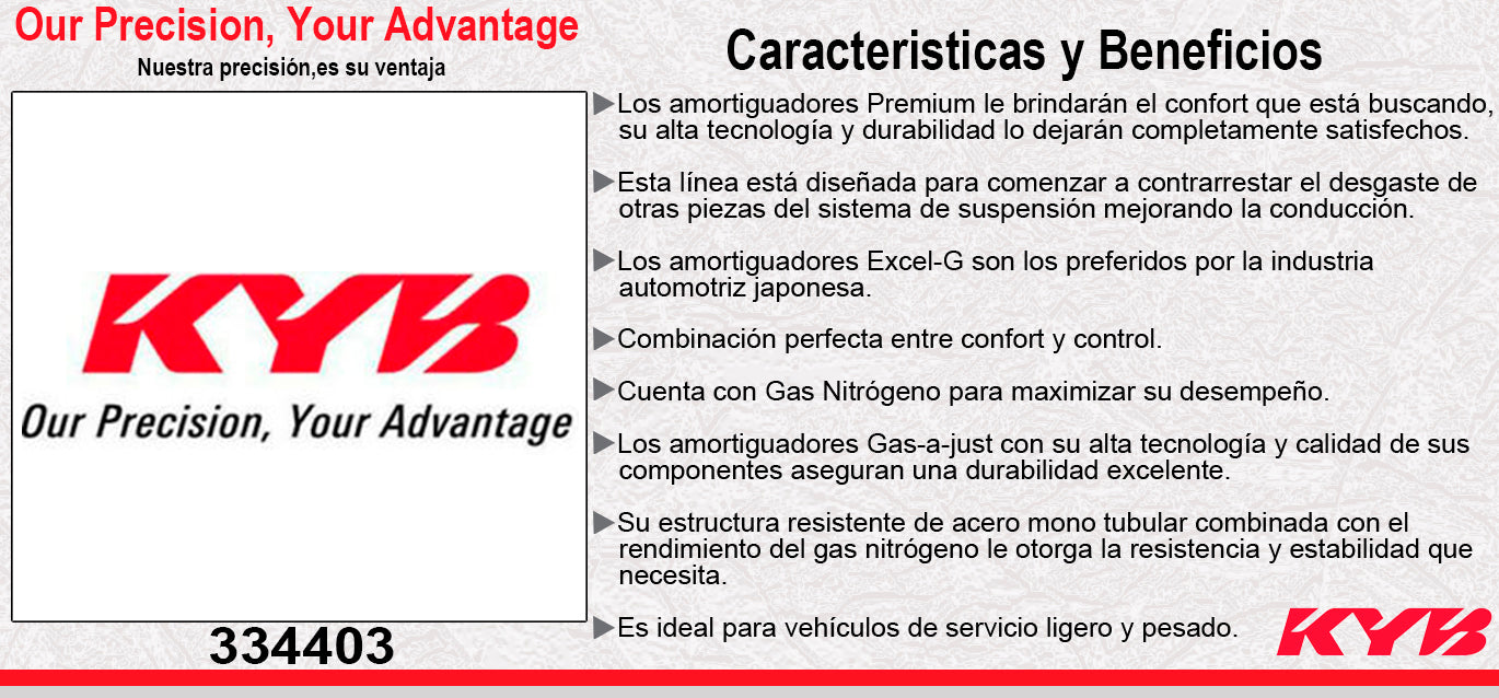 AMORTIGUADOR GAS EXCEL-G RENAULT SAFRANE 2.3 V6 (2009-2011). KYB