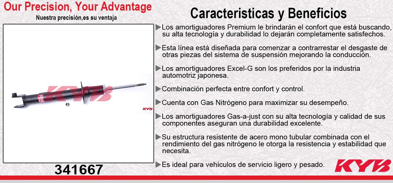 AMORTIGUADOR DELANTERO IZQUIERDO GAS EXCEL-G CHRYS 300C TODOS (2005-2010) - CHARGER TODOS EXC SRT8 (2006-2010) KYB