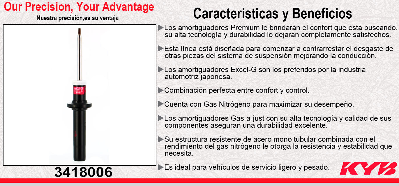 AMORTIGUADOR DELANTERO GAS EXCEL-G AUDI Q5 L4 2.0 (2018-2020). KYB