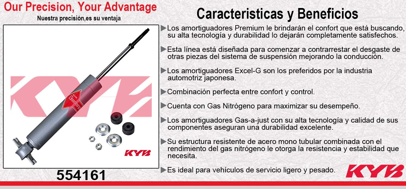 AMORTIGUADOR DELANTERO GAS-A-JUST DODGE DAKOTA 4X2 (1997-2004) - DURANGO 4X2 (1999-2003) - CHEV. ASTRO - SAFARI (1985-2005) KYB