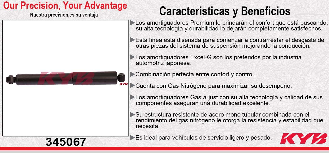 AMORTIGUADOR TRASERO GAS EXCEL-G NISSAN. DELANTERAIER 2WD (2005-2010) KYB