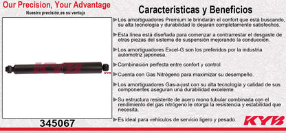 AMORTIGUADOR TRASERO GAS EXCEL-G NISSAN. DELANTERAIER 2WD (2005-2010) KYB