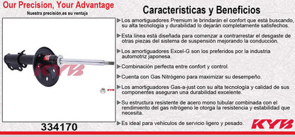 AMORTIGUADOR DELANTERO DERECHO GAS EXCEL-G TOYOTA AVALON (1995-1996) - CAMRY (1995-1996) - LEXUS ES300 (1995-1996) KYB