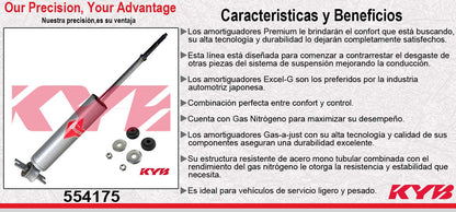 AMORTIGUADOR DELANTERO GAS-A-JUST DODGE RAM CHARGER 4X2 (1974-1993) - D100 (1972-1993), D150 (1972-1993), D250 (1972-1993) - RAM WAGON 1500 (2002-2003) Y VAN (1970-2003) KYB