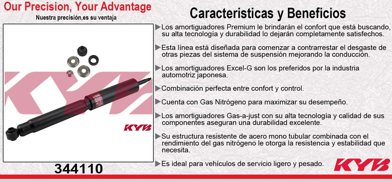 AMORTIGUADOR TRASERO DERECHO GAS EXCEL-G FORD COUGAR TODOS [EXC. SUSPENSIËN AJUSTABLE] (1989-1997) - FORD THUNDERBIRD TODOS (EXC SUSP AJUSTABLE) (1989-1997) KYB