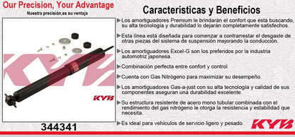 AMORTIGUADOR DELANTERO GAS EXCEL-G JEEP CHEROKEE (1991-2001) - COMANCHE (1985-1992). KYB