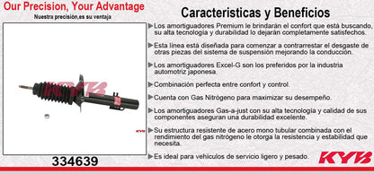 AMORTIGUADOR DELANTERO IZQUIERDO GAS EXCEL-G FORD FIVE HUNDRED 4WD (2005-2007) - MERCURY. MONTEGO (2005-2007) KYB
