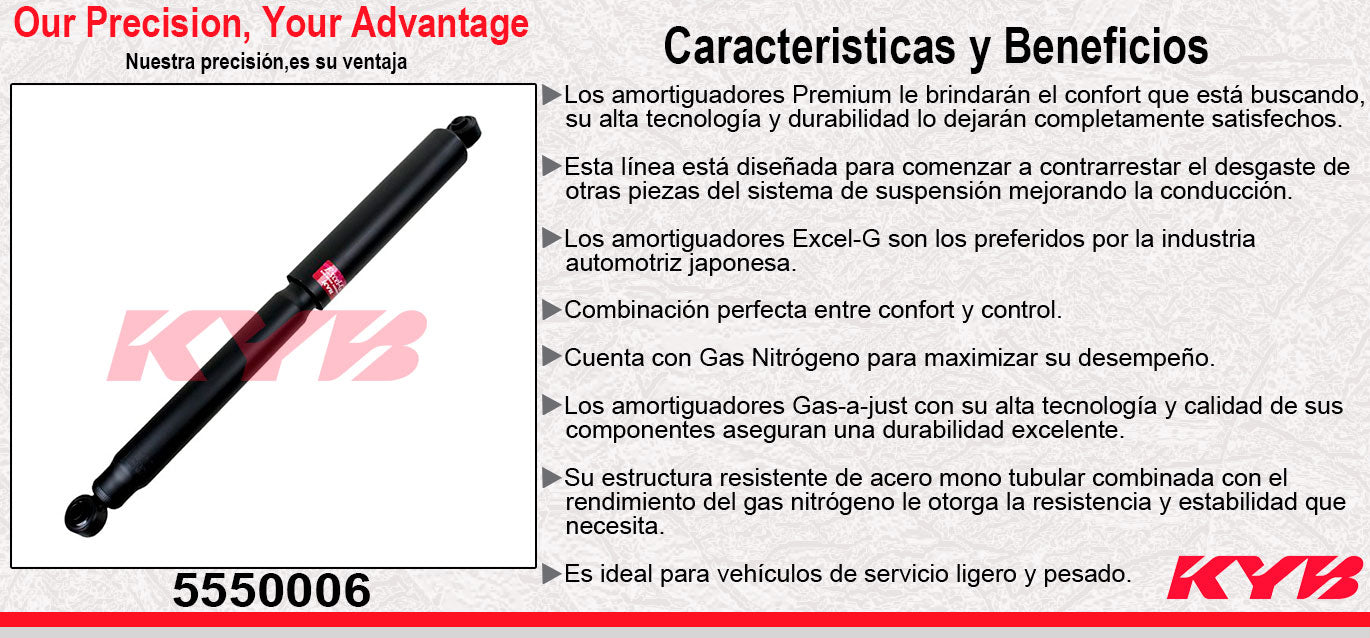 AMORTIGUADOR TRASERO GAS-A-JUST DODGE RAM PICK UP 3500 SÓLO MODELOS 4WD (2014-2018). KYB