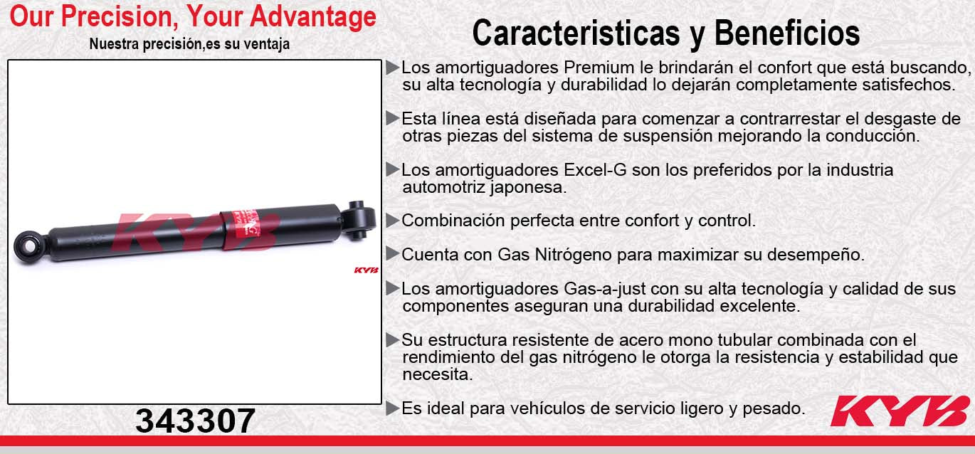 AMORTIGUADOR TRASERO GAS EXCEL-G CHEVROLET ASTRA (2000-2008) - ZAFIRA (2001-2007). KYB