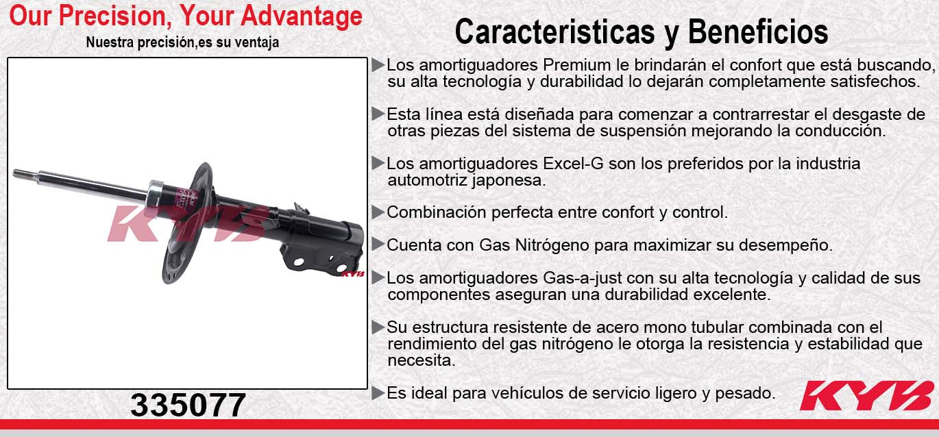 AMORTIGUADOR DELANTERO IZQUIERDO GAS EXCEL-G TOYOTA CAMRY SE (2012-2013) - CAMRY (2012-2014) KYB