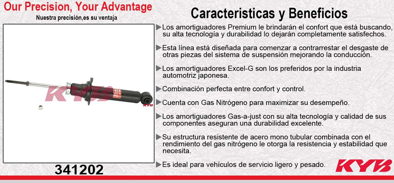 AMORTIGUADOR TRASERO GAS EXCEL-G NISSAN MAXIMA (1995-1999) - INFINITI I30 TODOS (1996-1999) KYB