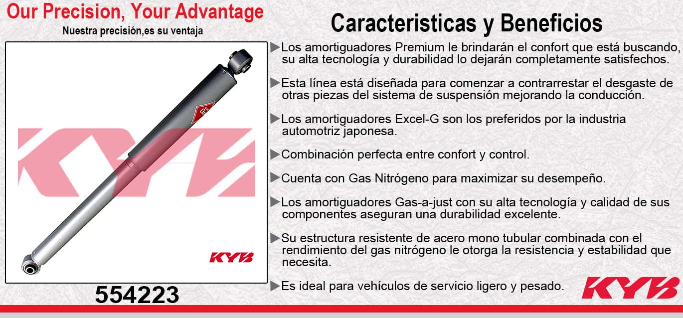 AMORTIGUADOR TRASERO GAS-A-JUST DODGE RAM 3500 (1997-2009) - RAM 4000 (1997-2009) KYB