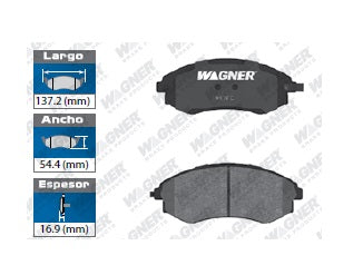 BALATA SEMIMETÁLICA DELANTERA HYUNDAI ELANTRA 1996-2001 / SONATA 1996-2002 / TIBURON 1997-2000 WAGNER