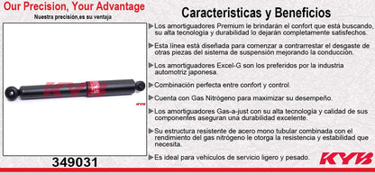 AMORTIGUADOR TRASERO GAS EXCEL-G FORD COURIER PICK UP (2001-2012). KYB