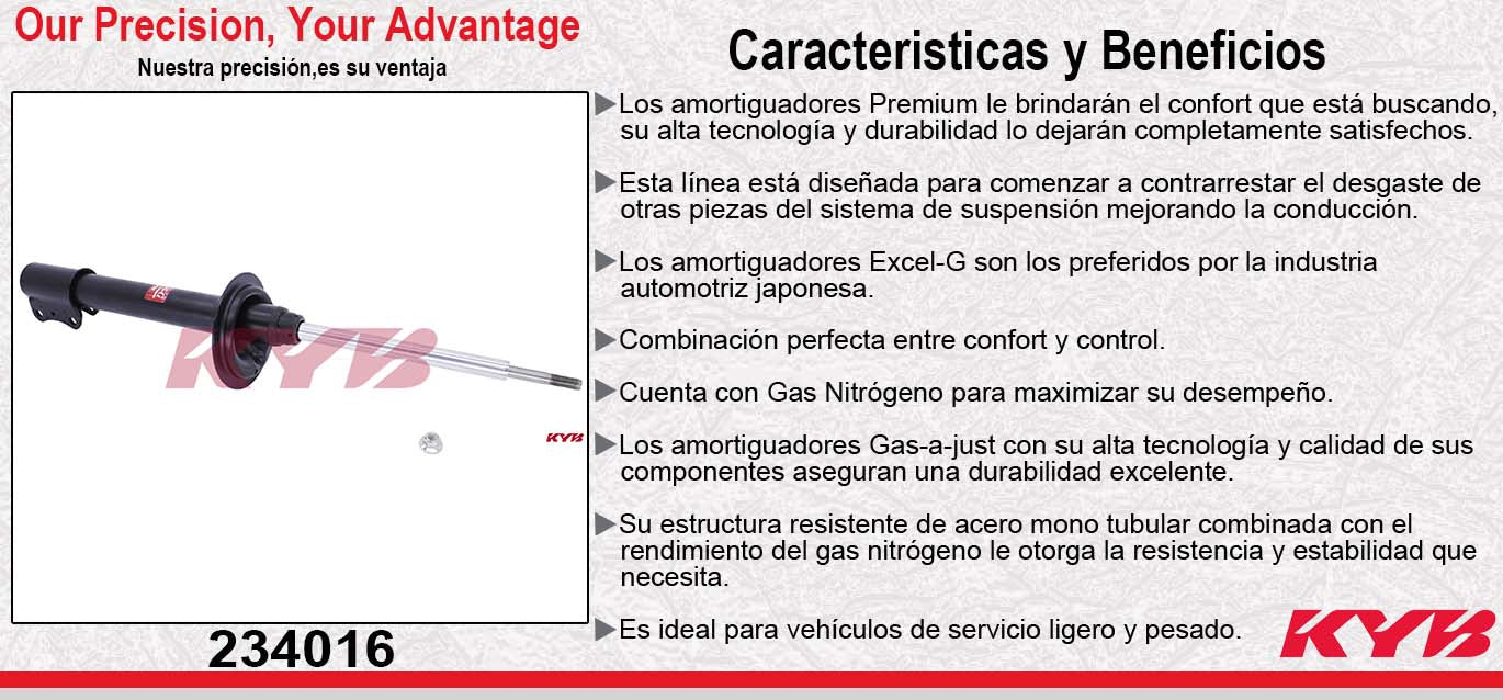 AMORTIGUADOR TRASERO GAS EXCEL-G FORD TOPAZ (1984-1994) - TEMPO (1984-1994). KYB