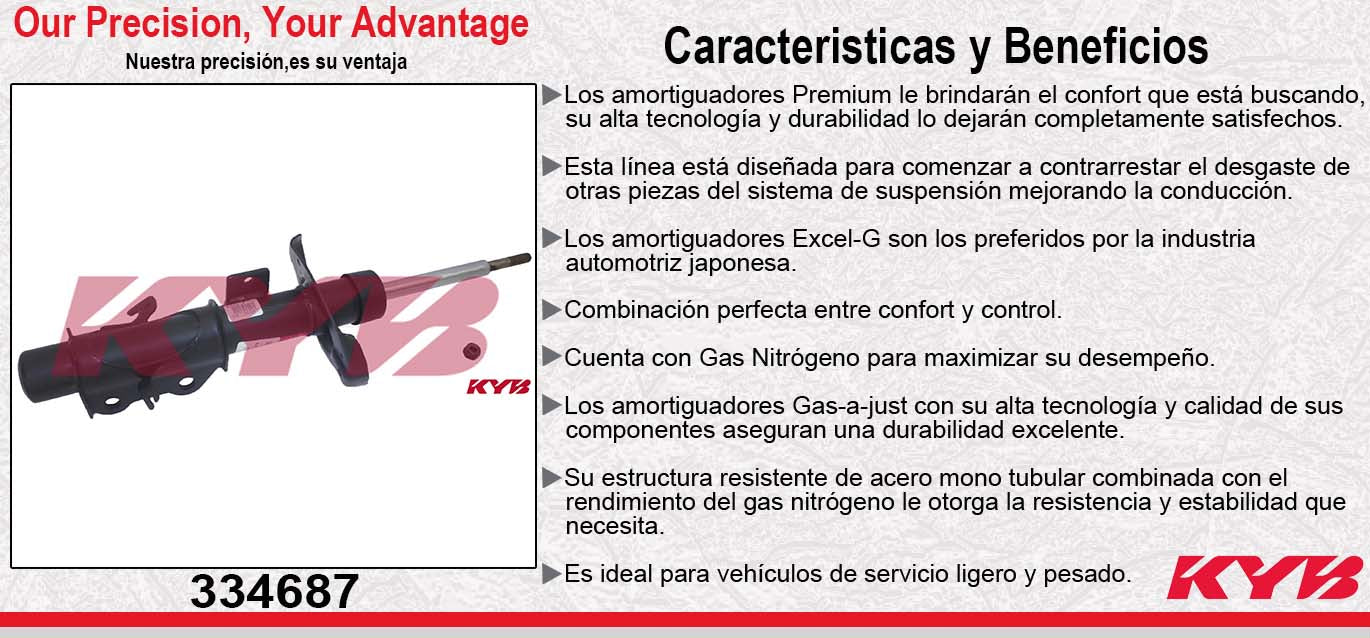 AMORTIGUADOR DELANTERO IZQUIERDO GAS EXCEL-G CHEV CAMARO (2010-2012) KYB