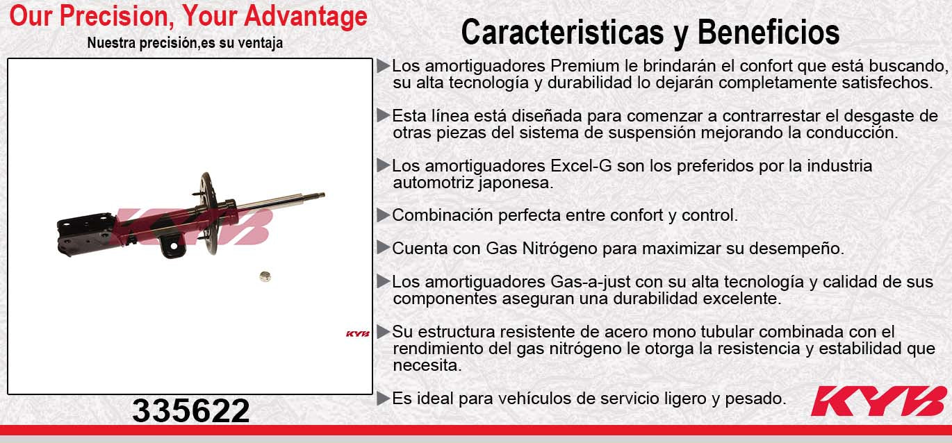 AMORTIGUADOR DELANTERO IZQUIERDO GAS EXCEL-G FORD. EXPLORER (2011-2019) KYB