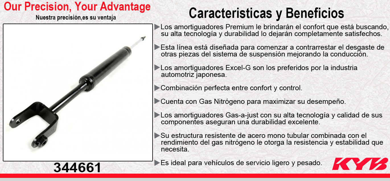 AMORTIGUADOR TRASERO GAS EXCEL-G DODGE DART (2013-2016). KYB