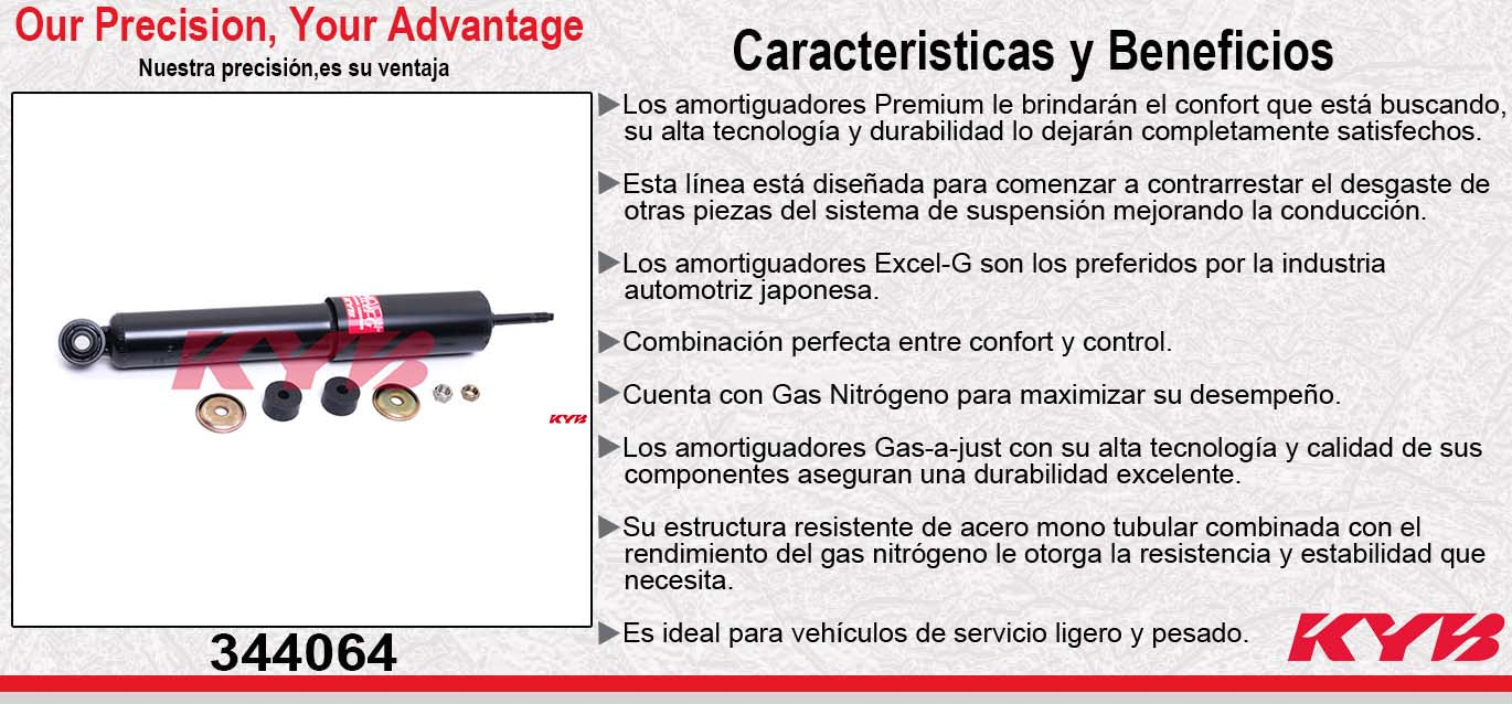 AMORTIGUADOR GAS EXCEL-G DELANT DODGE. VAN1000 (2008-2009) KYB