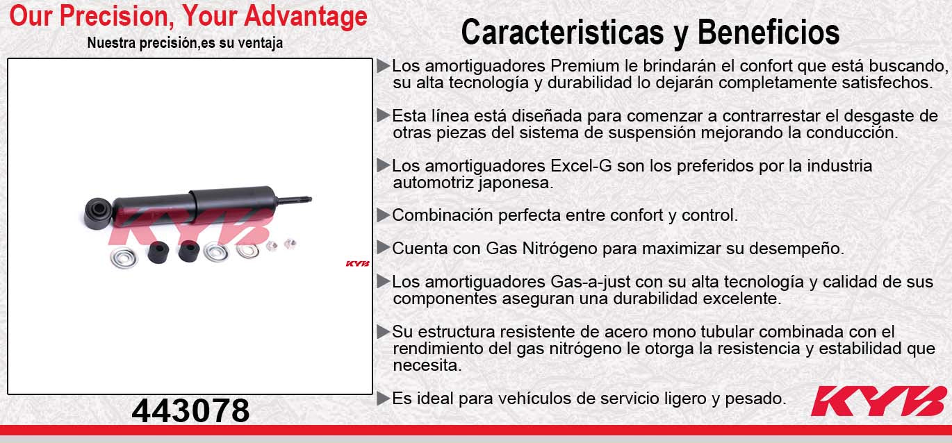 AMORTIGUADOR HIDRÁULICO DELANT. CHEV. CHEVY LUV 4X2 (1980-2006) - NISSAN. DELANTERAIER 4X2 Y 4X4 (1998-2002) - 720 (1981-1986) - D21 (1986-1994) - PICKUP (1995-1997). KYB