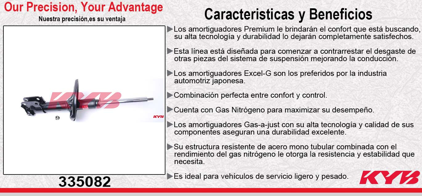 AMORTIGUADOR DELANTERO DERECHO GAS EXCEL-G MITSUBISHI ENDEAVOR (2004-2011) KYB