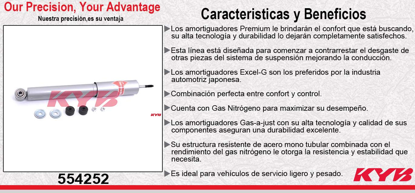 AMORTIGUADOR DELANTERO GAS-A-JUST TOYOTA. 4RUNNER TODAS (1984-1985) - PICKUP T100 TACOMA 4WD (1984-1985) KYB