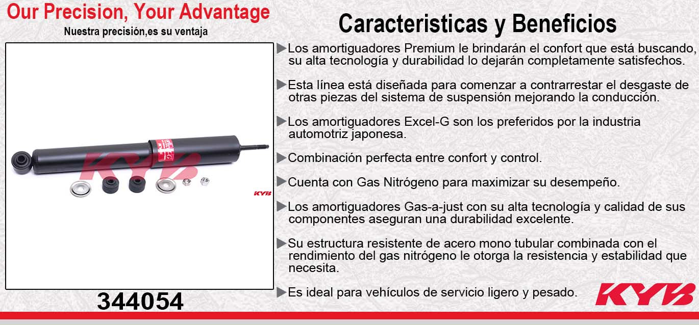 AMORTIGUADOR DELANTERO GAS EXCEL-G TOYOTA. 4RUNNER TODAS (1984-1985) - PICKUP. EXC. T100 TACOMA 4 RUNNER TODAS 4WD (1984-1985) KYB