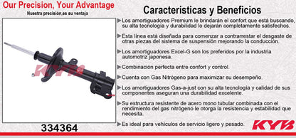 AMORTIGUADOR DELANTERO DERECHO GAS EXCEL-G ACURA MDX (2001-2002) - HONDA PILOT (2003-2008). KYB