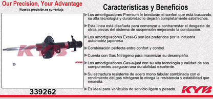 AMORTIGUADOR DELANTERO IZQUIERDO GAS EXCEL-G ACURA RDX (2007-2012) - HONDA CR-V (2007-2016). KYB