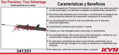AMORTIGUADOR DELANTERO GAS EXCEL-G FORD FUSION 4CIL 2.3 / V6 3.0 (2005-2009) - MAZDA. 6 (2003-2008) KYB
