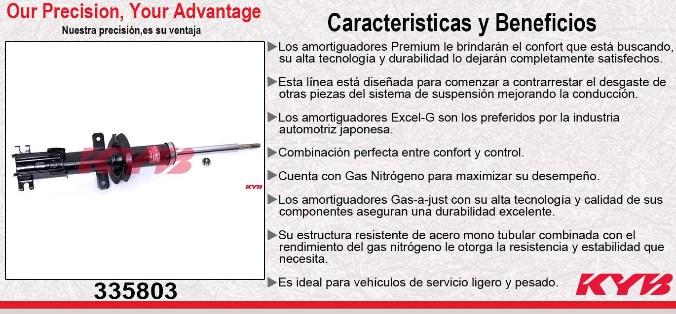 AMORTIGUADOR DELANTERO GAS EXCEL-G RENAULT TRAFIC (2007-2014). KYB