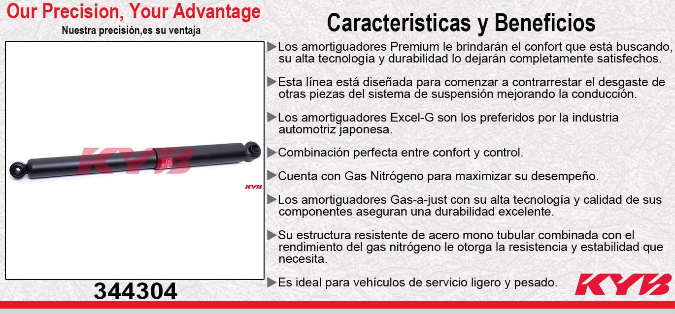 AMORTIGUADOR TRASERO GAS EXCEL-G MAZDA PICK-UP B2600 - B1600-B2000-B2200-B2500 4X4 (1987-1993) KYB
