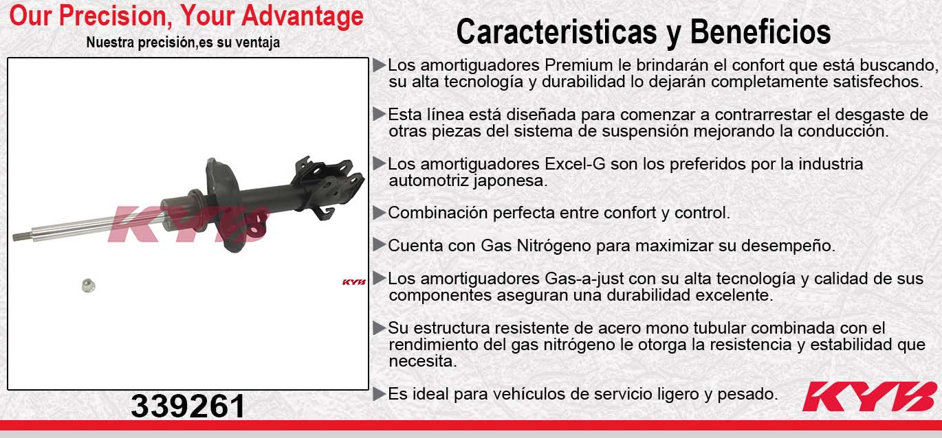 AMORTIGUADOR DELANTERO DERECHO GAS EXCEL-G ACURA RDX (2007-2012) - HONDA CR-V (2007-2016). KYB