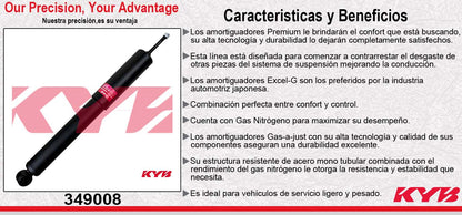 AMORTIGUADOR TRASERO GAS EXCEL-G CHEV MALIBU (2008-2012) - PONTIAC G6 (2005-2012) - SATURN AURA (2007-2009). KYB