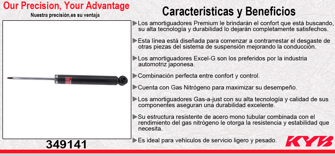 AMORTIGUADOR TRASERO GAS EXCEL-G SUZUKI. KIZASHI (2010-2013) KYB