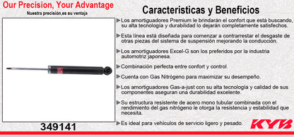 AMORTIGUADOR TRASERO GAS EXCEL-G SUZUKI. KIZASHI (2010-2013) KYB