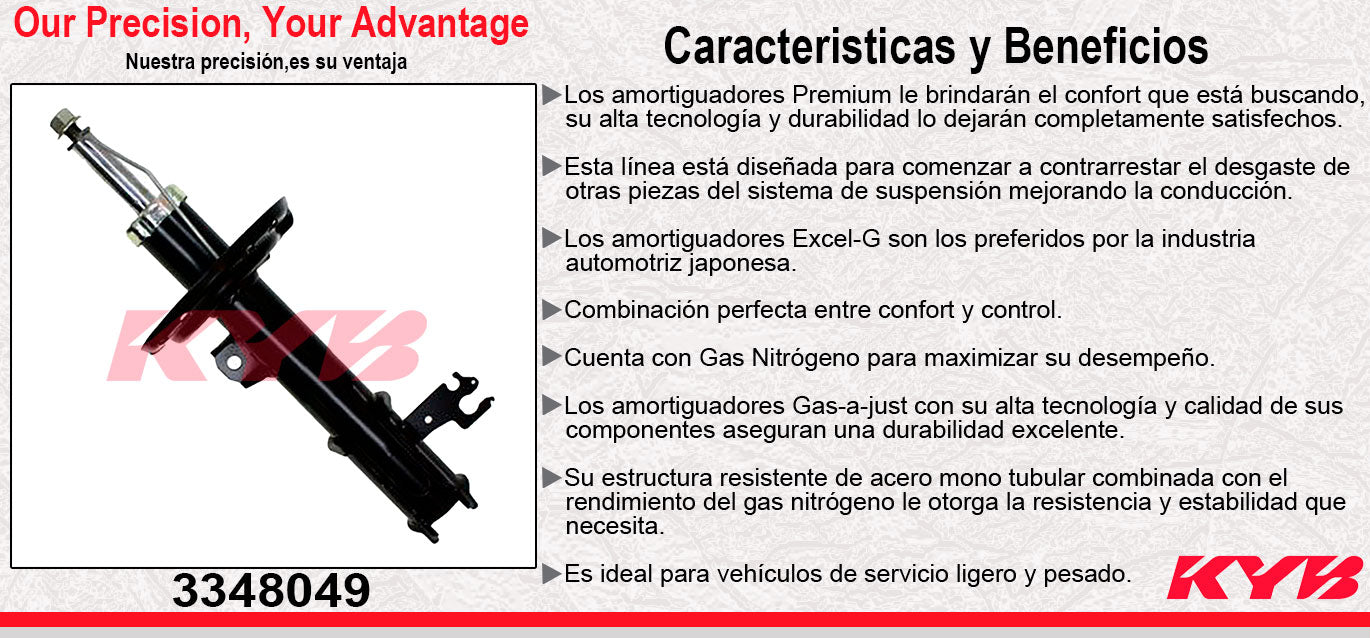 AMORTIGUADOR DELANTERO DERECHO GAS EXCEL-G CHEVROLET VECTRA EXC. SUSP. ELECTRONICA (2003-2008). KYB