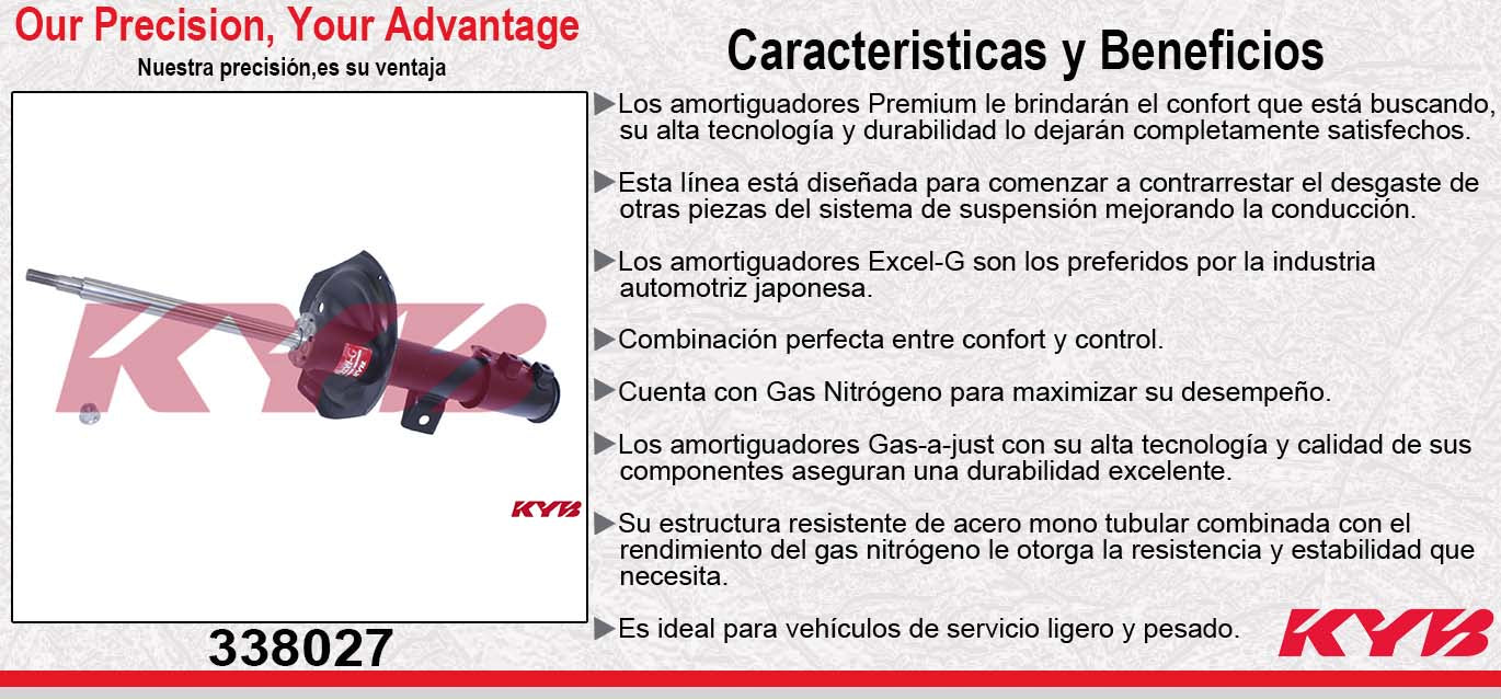 AMORTIGUADOR DELANTERO IZQUIERDO GAS EXCEL-G KIA FORTE (2010-2013) KYB